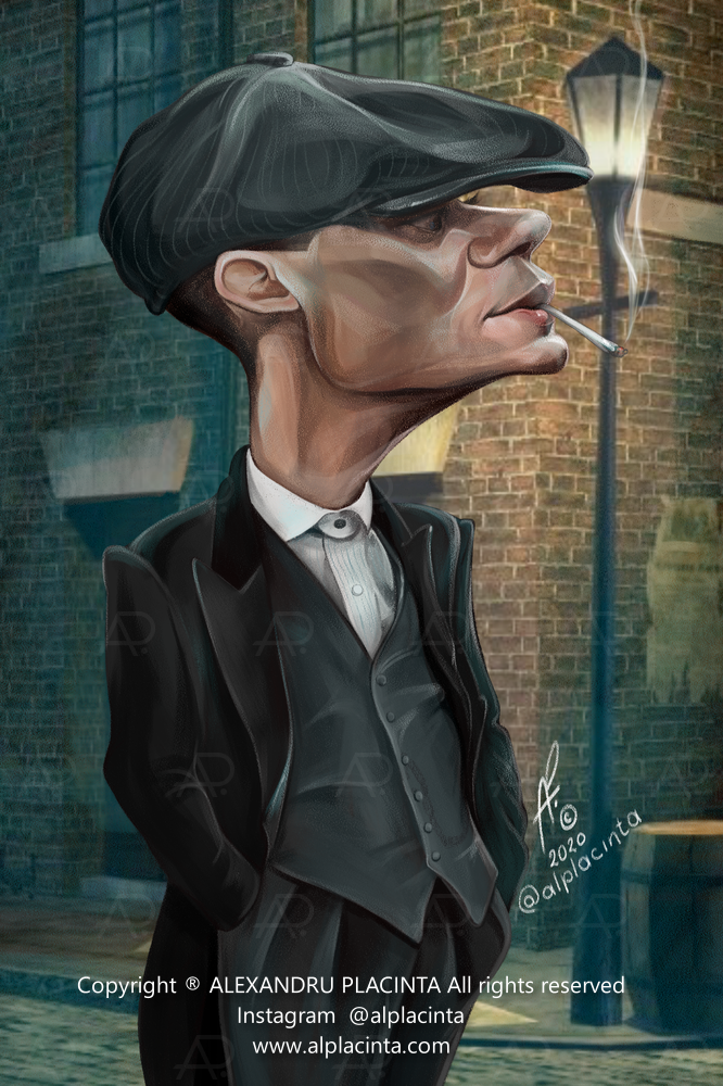 Tommy Shelby - Peaky Blinders, illustration, caricature